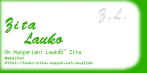 zita lauko business card
